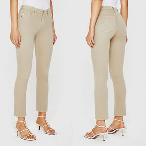AG Adriano Goldschmied Mari High Rise Slim Straight Khaki Jeans - 29